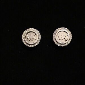 Michael Kors Silver Logo Stud Earrings